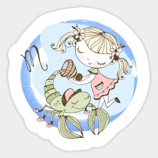 Zodiac Scorpio Cute Kid Design Horoscope Gift Sticker